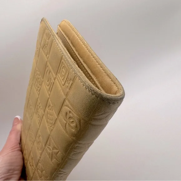 Chanel Long Wallet with Coin Pocket Precious Symbols Camel Leather Authentic y2k - Picture 6 of 16